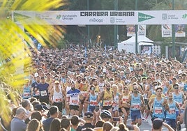 Runners on the start line on Sunday morning.