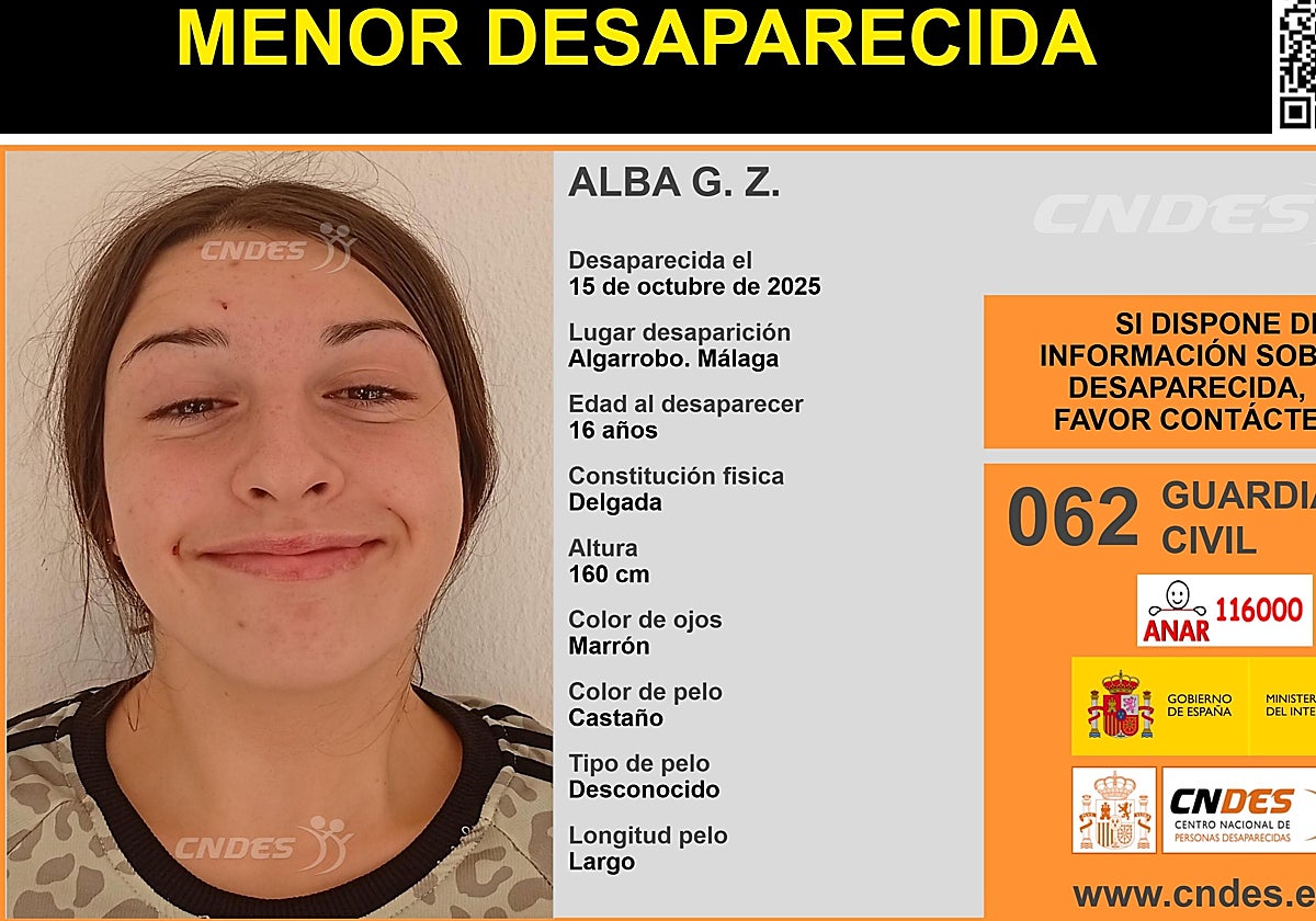 Photo of the missing girl in Algarrobo.