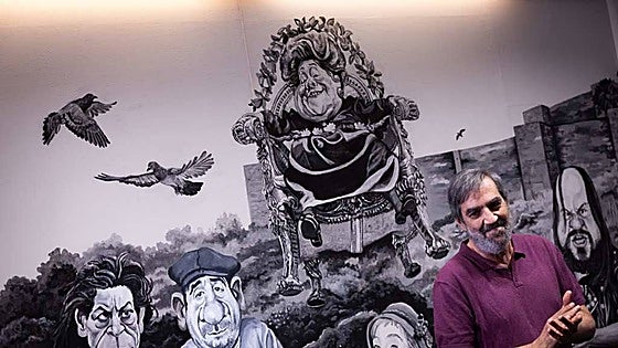 Malaga artist completes huge mural at city cinema, a journey through the history of Spanish film in 35 movies