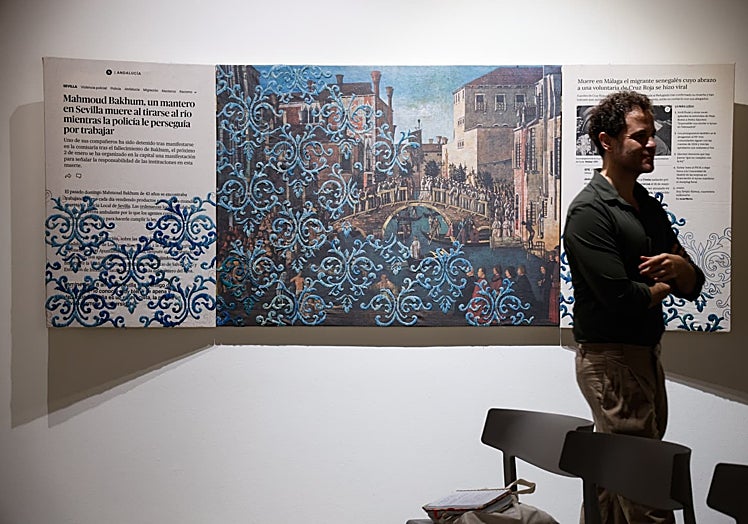 The triptych entitled 'After Gentile Bellini'.