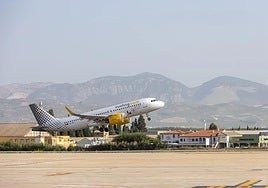 Take-off of a flight at Granada airport.