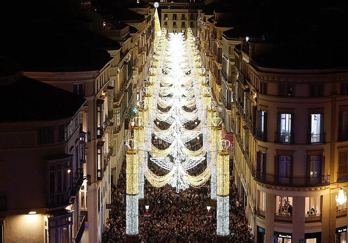 Previous year's Christmas lights in Calle Larios.