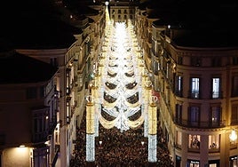 Previous year's Christmas lights in Calle Larios.