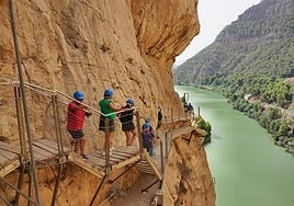 The dramatic walkway is pinned to the side of the gorge.