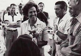 Queen Fabiola of Belgium during a visit to Granada.