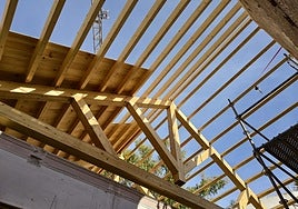 Structure of the new manor house roof.