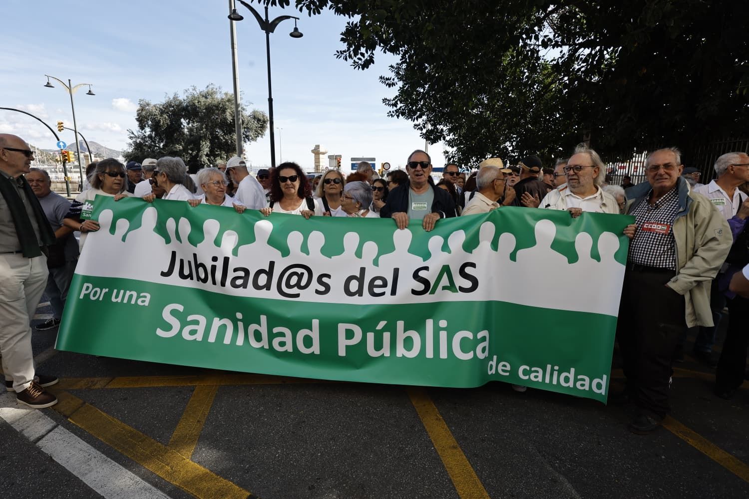 Thousands of people march through Malaga city centre in defence of public healthcare, in pictures