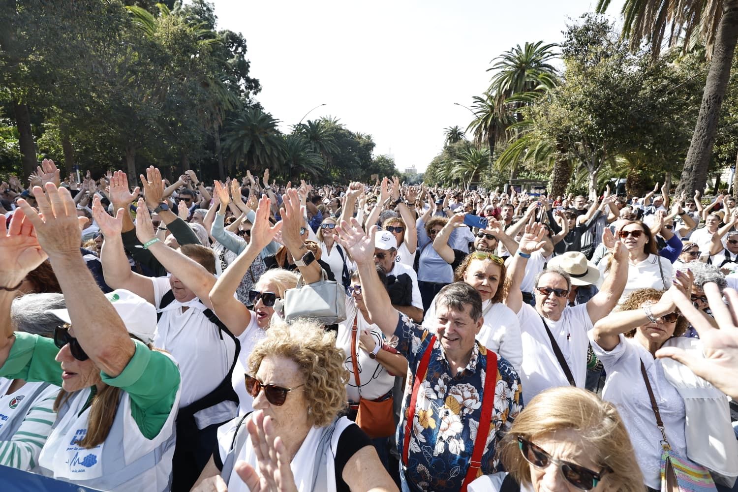 Thousands of people march through Malaga city centre in defence of public healthcare, in pictures