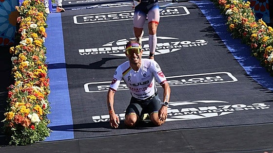 Jelle Geens defends Ironman 70.3 world title in dramatic Marbella finish