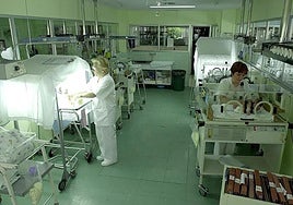 Newborn baby unit in a Spanish hospital.