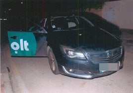 The Bolt vehicle in which the victim was found parked at the crime scene.