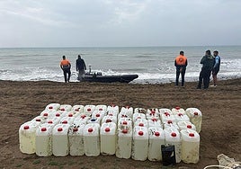 File image of a previous seizure of fuel for narco-boats in Marbella.