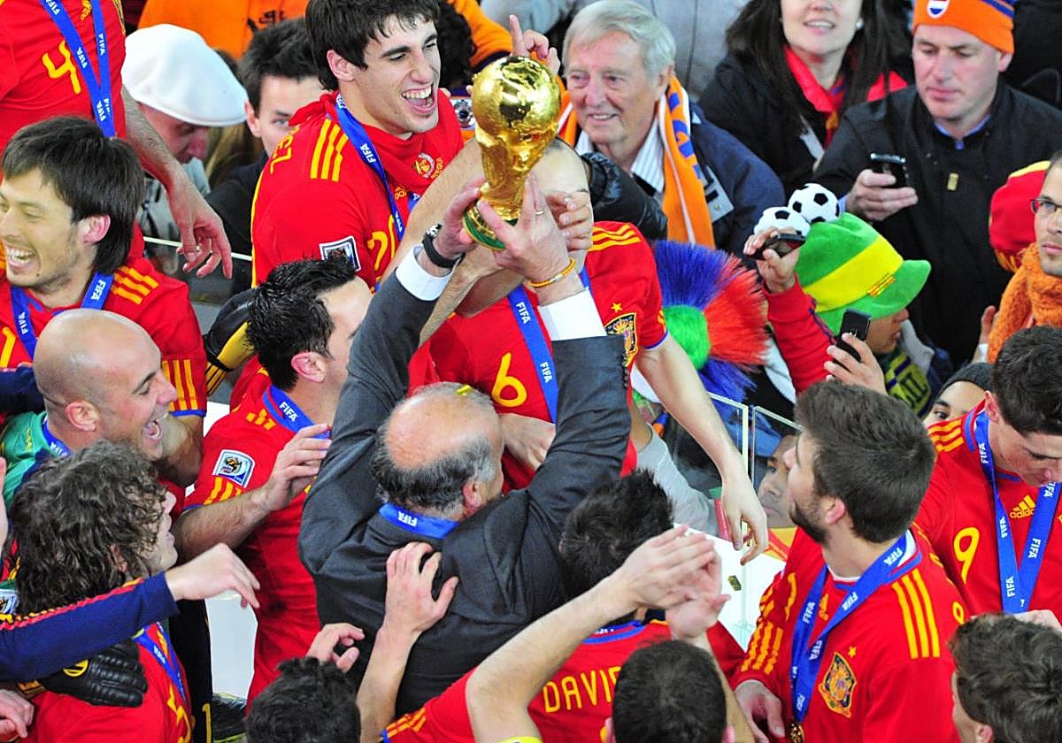 Spain winning the World Cup 2010.
