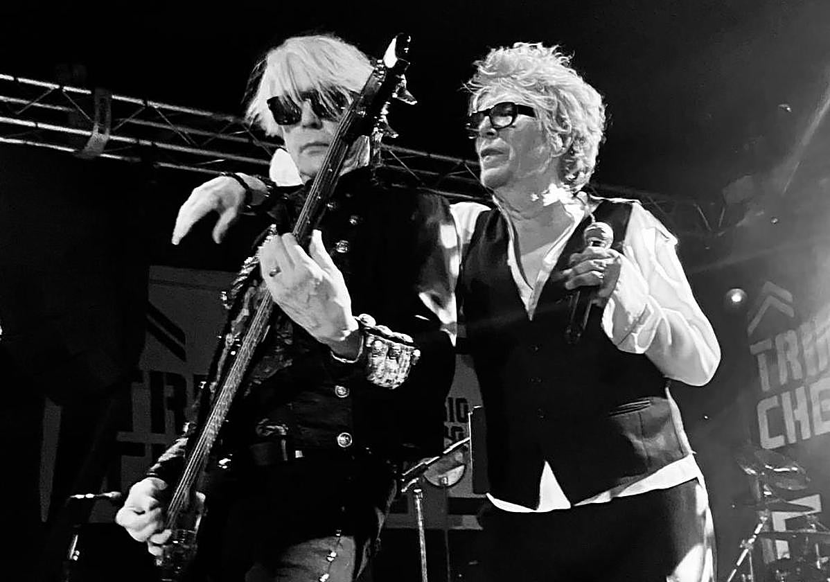 Tim and Richard Butler on stage in Malaga on Tuesday.