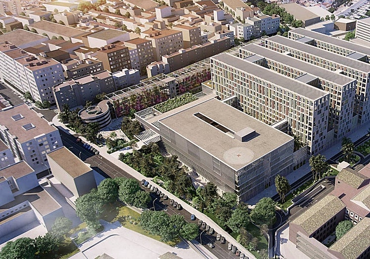 Aerial image of the planned third hospital.