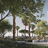 Recreation of the building designed by Chipperfield on the Levante breakwater.