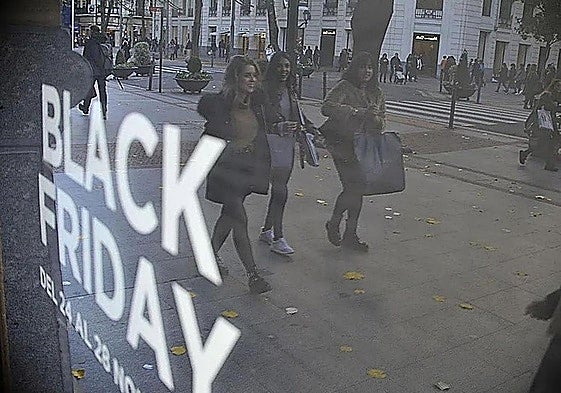 Shop window with Black Friday sales.