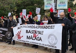 The demonstrators in Plaza de la Merced in Malaga.
