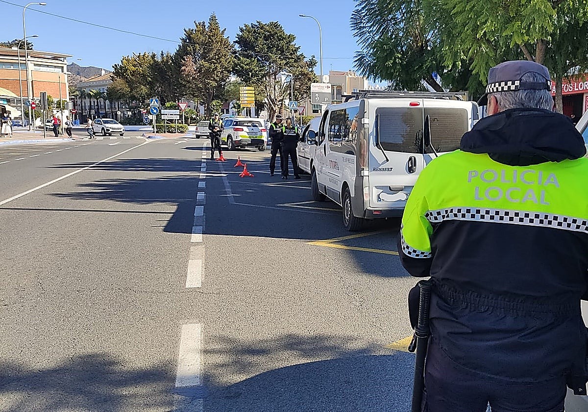 Local Police officers on Avenida de Pescia in Nerja