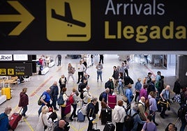 Tourist arrivals at Malaga airport.