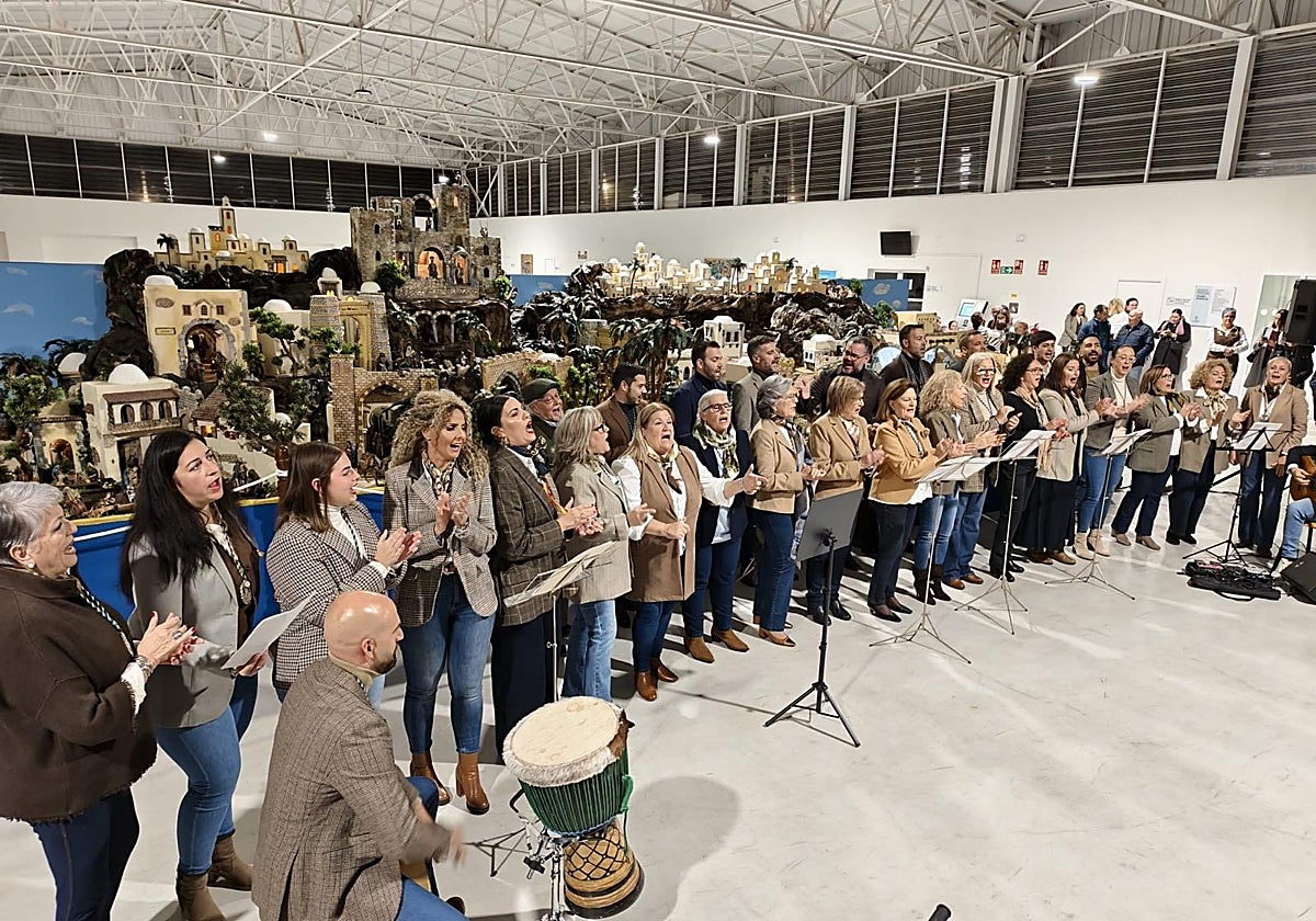 Choral performance during the inauguration of the nativity scene.