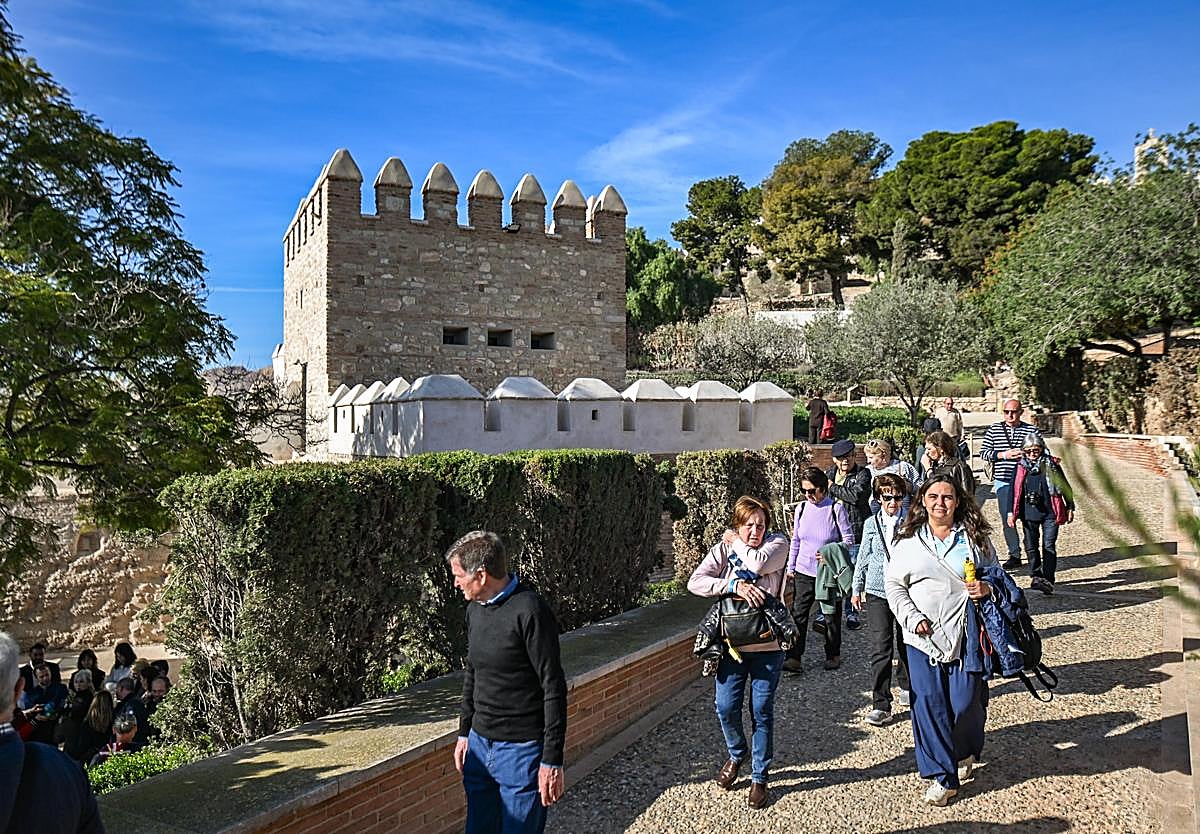 Visitors to the Alcazaba of Almeria