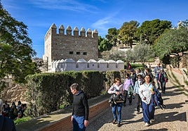 Visitors to the Alcazaba of Almeria