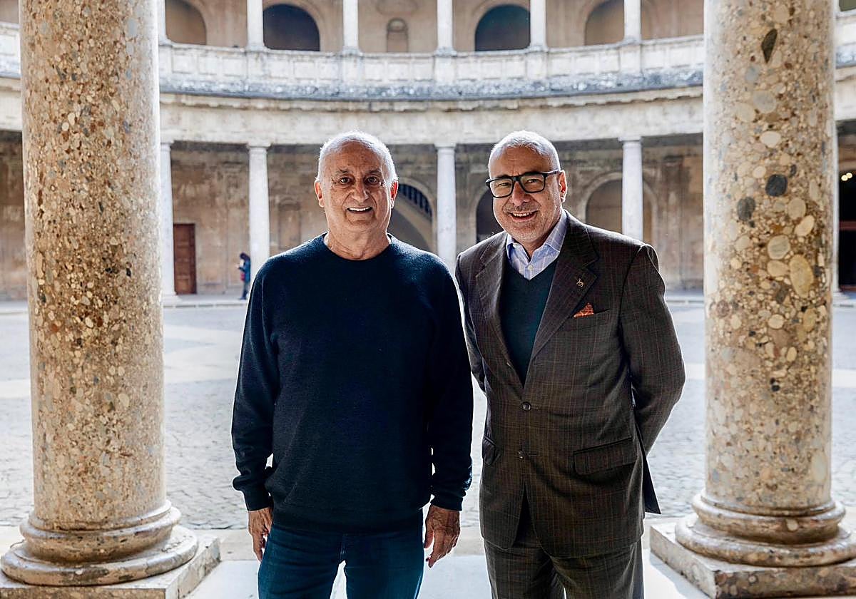 The architect Pedro Salmerón and the director of the Alhambra, Rodrigo Ruiz-Jimenez.