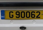 The old style number plate.