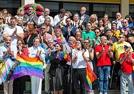 Rally against homophobic hate crimes at the doors of Torremolinos town hall in May 2025.