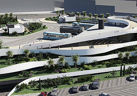 Digital image of how the future Nerja bus station will look