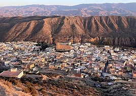 View of the village of Tabernas in Almeria