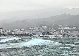 The state of the sea off the coast of Malaga city on Saturday afternoon.