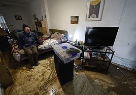 Elisa Guerrero, on Sunday morning at her flooded home in Cártama Estación.