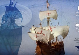 The historic Nao Santa María sailing ship that will open its decks to visitors in Malaga