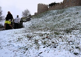 Snow in Ávila on Monday.