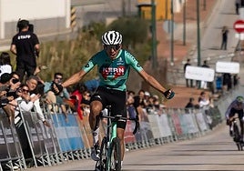 Spaniard Diego Urairte (Kern Pharma) winning a stage this year in Alhaurín de la Torre.