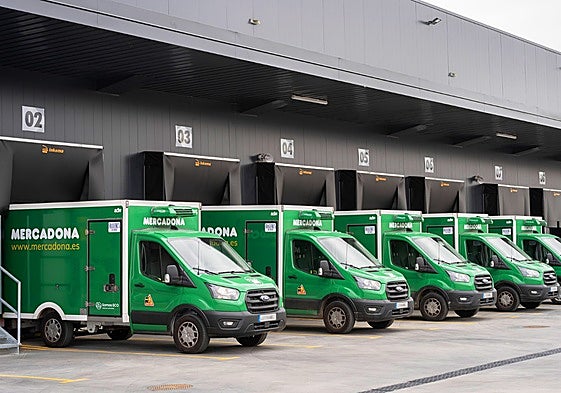 Mercadona delivery trucks.
