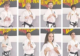 The eight athletes who earned the call for the ITF Taekwon-Do European Championships.