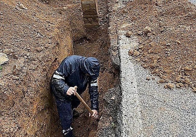 The repair work in Valtocado.