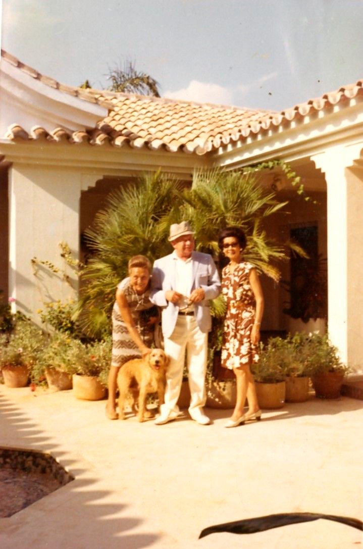 The architect at the home of his friend Baroness Terry Von Pantz (left) in Marbella.