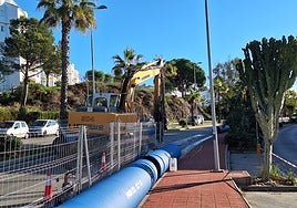 Photo from the work on the first section of the pipeline in Benalmádena.