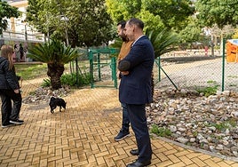 The town's mayor during a visit to the new pet park.