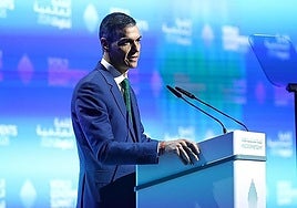 Pedro Sánchez, during his speech at the World Governments Summit 2026 in Dubai.