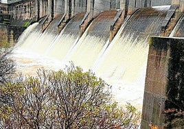 Water being released from the La Concepción reservoir behind Marbella on Wednesday morning this week.
