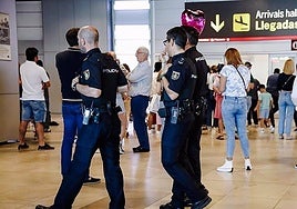 National Police at Madrid Barajas airport.