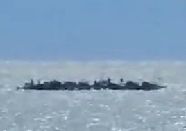 Archive image of a dozen drug-running boats ('narcolanchas') off the Sabinillas coast in 2024.