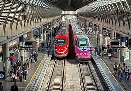 Passengers at the Santa Justa station in Seville after the reopening of the high-speed line.