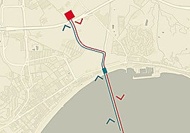 Image of the main pipeline and the final llocation of the desalination plant.