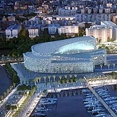 Visualisation of the future music auditorium at the San Andrés port in Malaga.